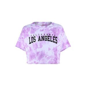 BLUE EFFECT Tričko 'LOS ANGELES'  čierna / pastelovo fialová / fialová