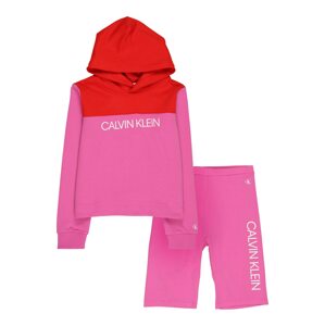 Calvin Klein Jeans Joggingová súprava  ružová / biela / červená