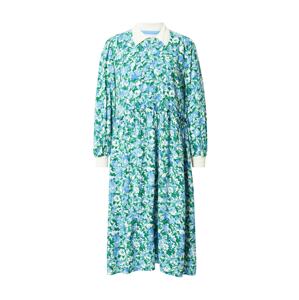 Rich & Royal Košeľové šaty  tyrkysová / trávovo zelená / tmavozelená / biela
