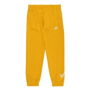 Nike Sportswear Nohavice  žltá / biela