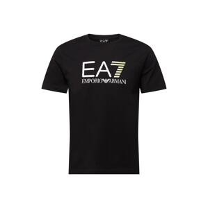 EA7 Emporio Armani Tričko  čierna / biela / svetložltá