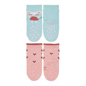 STERNTALER Ponožky  svetlomodrá / ružová / červená / biela