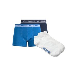 JACK & JONES Boxershorts+Socken 'NYLE'  námornícka modrá / modrá / biela