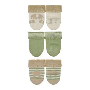 STERNTALER Ponožky  biela / béžová / zelená