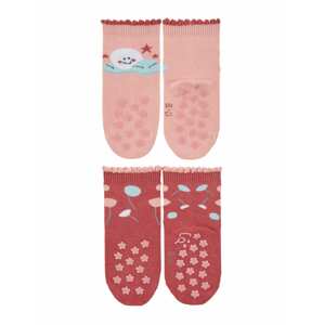 STERNTALER Ponožky  svetlomodrá / ružová / pastelovo červená / biela