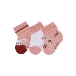 STERNTALER Ponožky  ružová / biela / červená