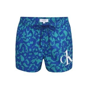 Calvin Klein Swimwear Plavecké šortky  modrá / tyrkysová / biela