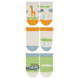 STERNTALER Ponožky  biela / zelená / oranžová / svetlomodrá