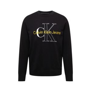 Calvin Klein Jeans Sveter  čierna / biela / žltá