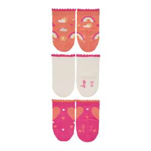 STERNTALER Ponožky  ružová / biela / tmavooranžová