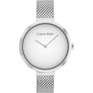 Calvin Klein Analógové hodinky  strieborná / biela