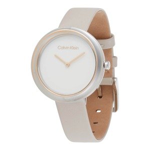 Calvin Klein Analógové hodinky  strieborná / zlatá / biela / béžová