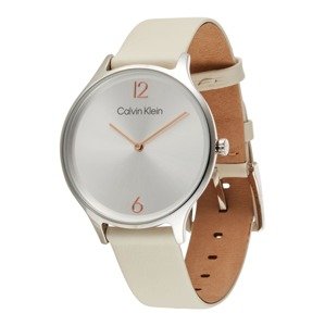 Calvin Klein Analógové hodinky  krémová / strieborná