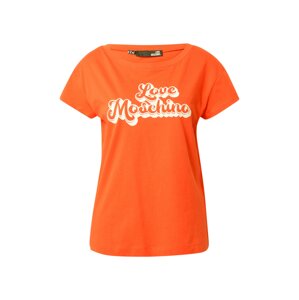 Love Moschino Tričko 'MAGLIETTA'  oranžová / biela