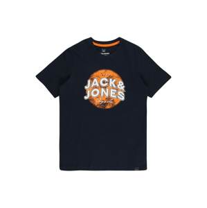 Jack & Jones Junior Tričko  tmavomodrá / svetlooranžová / biela