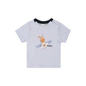 BOSS Kidswear Tričko  svetlomodrá / oranžová / biela