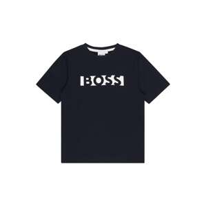 BOSS Kidswear Tričko  biela / tmavomodrá
