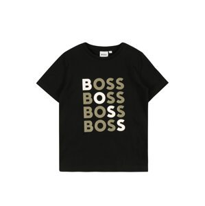 BOSS Kidswear Tričko  čierna / béžová / tmavošedá