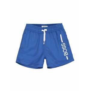 BOSS Kidswear Plavecké šortky  modrá / biela