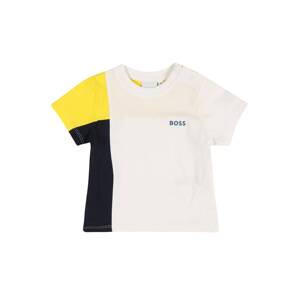 BOSS Kidswear Tričko  biela / žltá / tmavomodrá / nebesky modrá