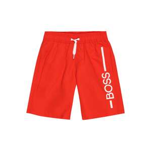 BOSS Kidswear Plavecké šortky  neónovo červená / biela