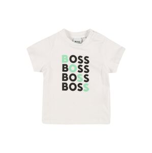 BOSS Kidswear Tričko  biela / čierna / svetlozelená