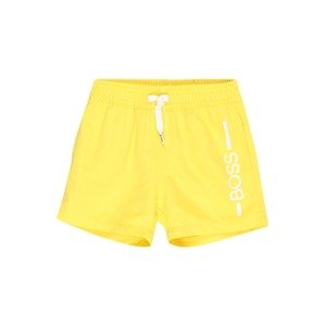 BOSS Kidswear Plavecké šortky  žltá / biela