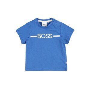 BOSS Kidswear Tričko  nebesky modrá / biela