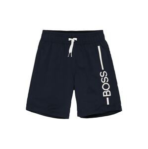 BOSS Kidswear Plavecké šortky  tmavomodrá / biela