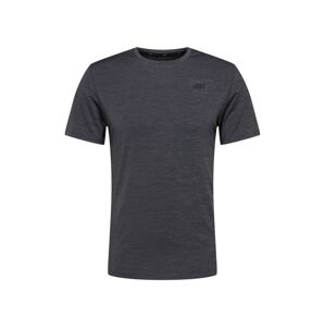 4F Funkčné tričko  čierna melírovaná / čierna