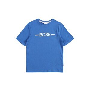 BOSS Kidswear Tričko  kráľovská modrá / biela