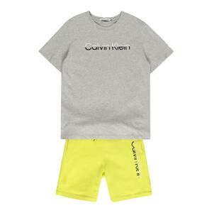 Calvin Klein Jeans Pyžamo  neónovo žltá / čierna / sivá melírovaná