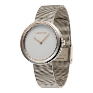 Calvin Klein Analógové hodinky 'Twisted Bezel'  strieborná / biela