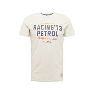 Petrol Industries Tričko  biela melírovaná / oranžová / modrá