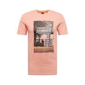 BOSS Orange Tričko 'Thinking 4'  ružová / čierna / svetlomodrá