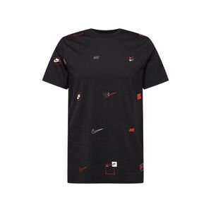 Nike Sportswear Tričko  sivá / červená / čierna / biela