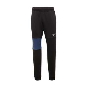 Reebok Sport Športové nohavice  čierna / biela / modrá