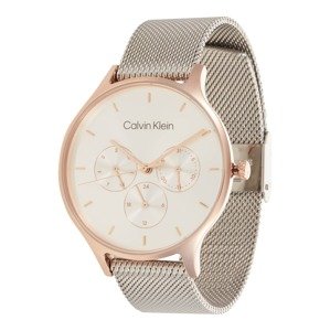 Calvin Klein Analógové hodinky 'Timeless'  strieborná / ružové zlato / biela
