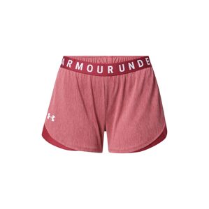 UNDER ARMOUR Športové nohavice 'Play Up'  s ružovými fľakmi / červená / biela