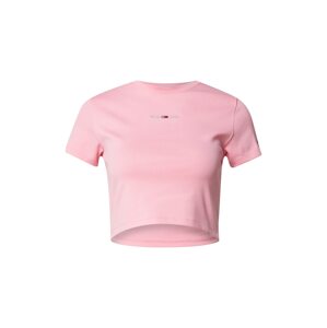 Tommy Jeans Tričko  ružová / striebornosivá / námornícka modrá