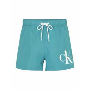 Calvin Klein Swimwear Plavecké šortky  nefritová / biela