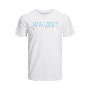 JACK & JONES Tričko  svetlomodrá / oranžová / biela