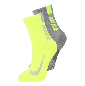 NIKE Športové ponožky 'Multiplier'  sivá / žltá