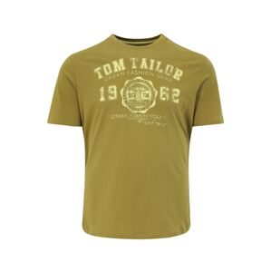 TOM TAILOR Men + Tričko  olivová / pastelovo žltá