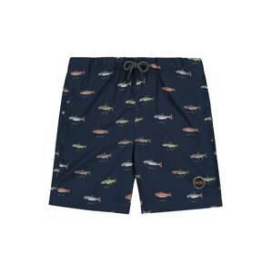 Shiwi Plavecké šortky 'Go Fish'  svetlomodrá / tmavomodrá / svetlozelená / oranžová / biela