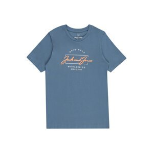 Jack & Jones Junior Tričko 'Elden'  modrosivá / oranžová / biela