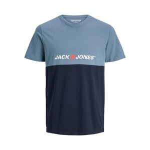 JACK & JONES Tričko  námornícka modrá / dymovo modrá / biela