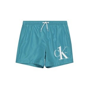 Calvin Klein Swimwear Plavecké šortky  smaragdová / biela