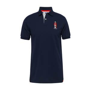 Hackett London Tričko 'HARRY'  námornícka modrá / ohnivo červená / biela / hnedá