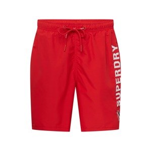 Superdry Plavecké šortky  ohnivo červená / čierna / biela